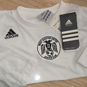 NWT Adidas Kids West Chester United Soccer Club White Soccer Jersey sz S